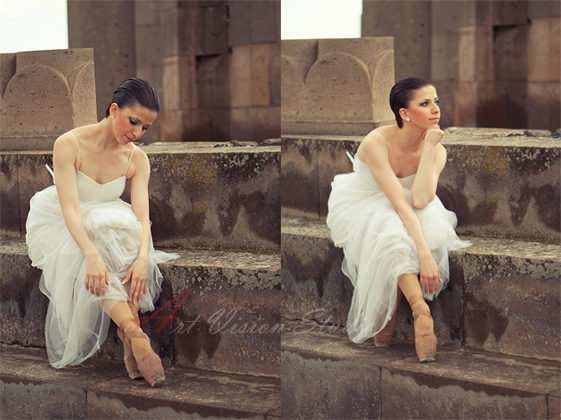 Photography poses ideas - a photo of ballerina sitting