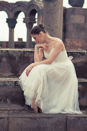 Professional model photography - a ballerina siting
