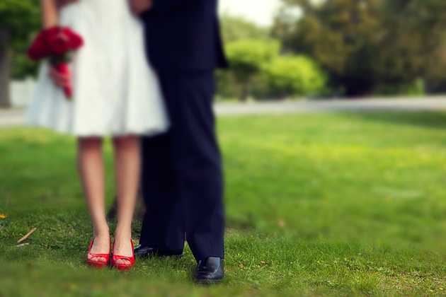 Red Wedding shoes stylized weddings in CT And some salsa dancing