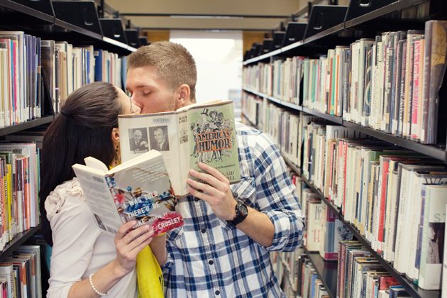 Love session in the library - CT wedding photographer