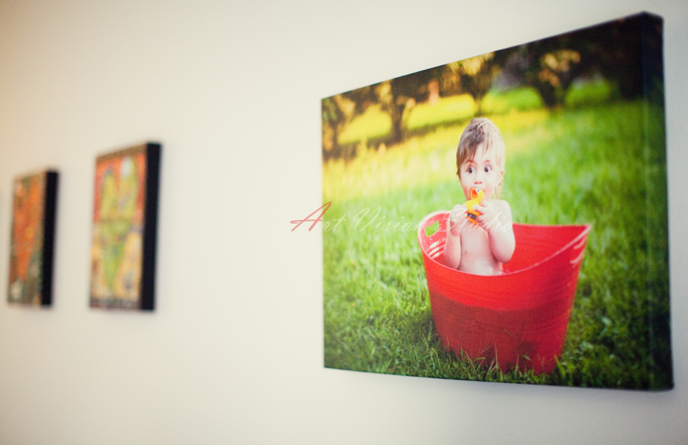 CT kids photographer - canvas gallery wrap on the wall