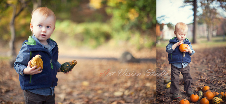 Fall themed photos for a little boy - Greenwich, CT toddler's photographer
