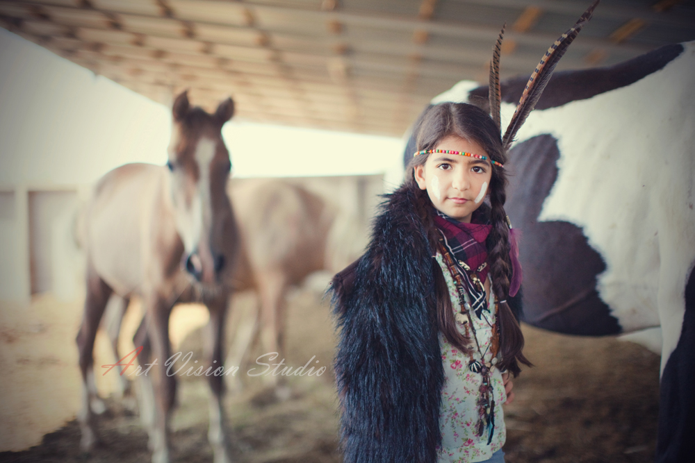 A girl posing with horses - Stamford, CT photographer