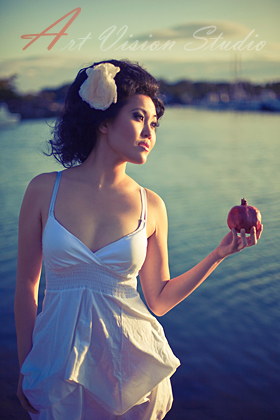 Artistic portraiture- Model with pomegranate