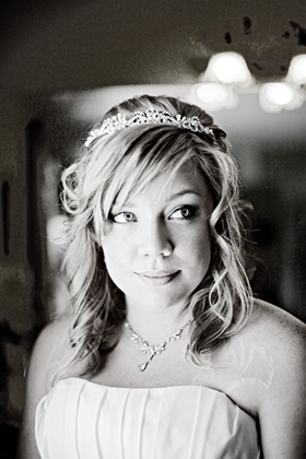 Portrait of a bride in black and white- bridal portraiture in Stamford