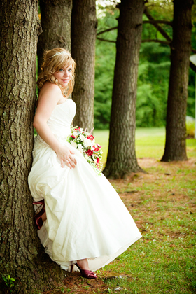 Bride posing for photos - wedding photoshoot in Brookfield,CT