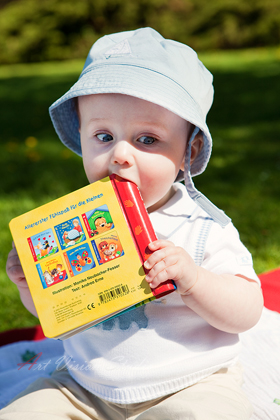 Baby eating a book-children photography, Stamford,CT