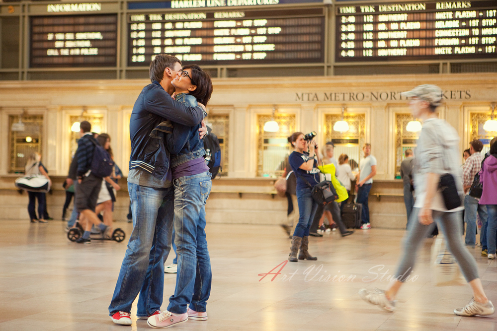 Engagement session at Grand Central - CT love session photographer