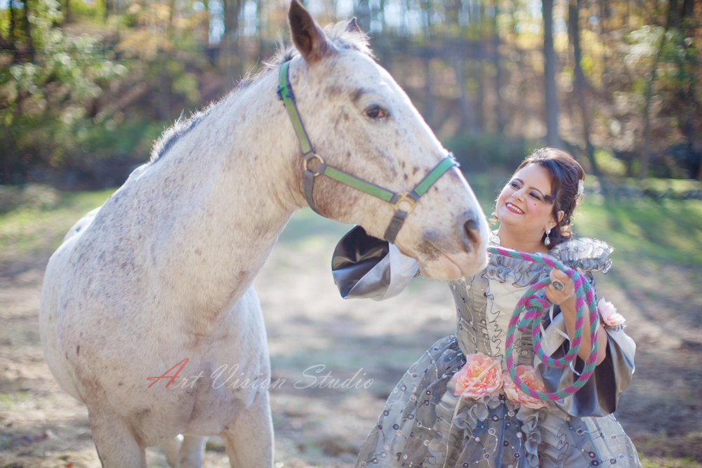 Themed Marie Antoinette photo session with a horse -  Connecticut, Stamford portraiture photographer