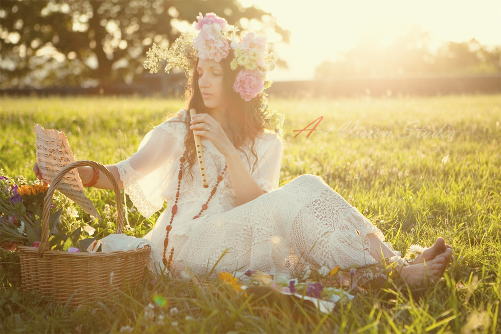 Stylized photography in Greenwich, CT - Model holding music scores
