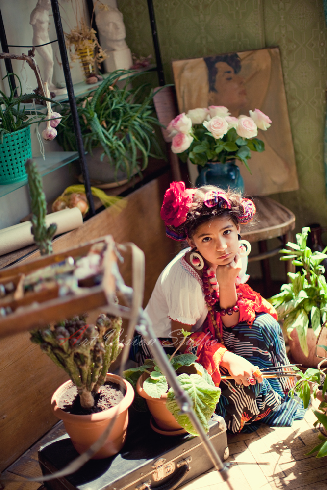 Frida Kahlo themed photography session for a girl - Children's photographerin Stamford, CT