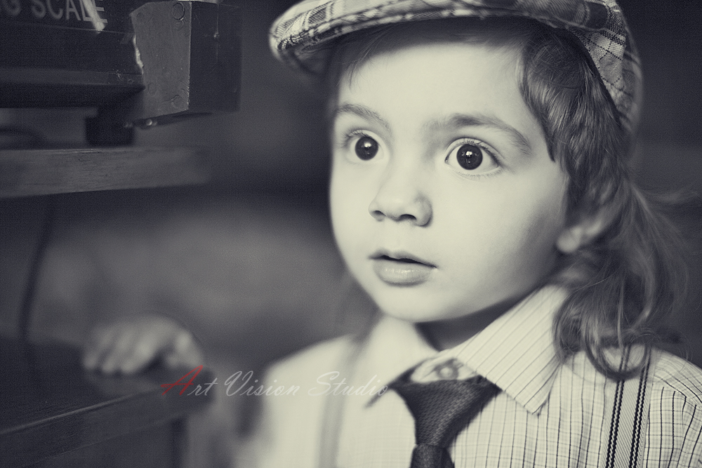 Greenwich CT children portrait photographer - Black and white toddler boy's portrait
