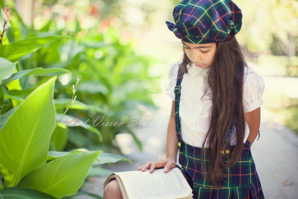  Stamford, CT children's portrait photographer - School themed photography session for a girl model