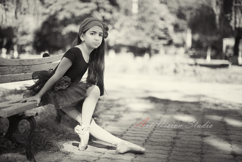 Black and white ballerina photo - Children's portraiture photography sessions in CT