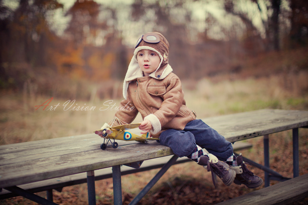  Stamford, CT children's portrait photographer -Vintage aviator themed photography session for a boy model