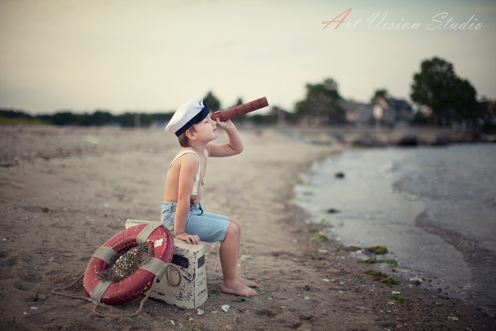 Stylized kids sessions by Art Vision Studio - The boy and the sea themed  photo session