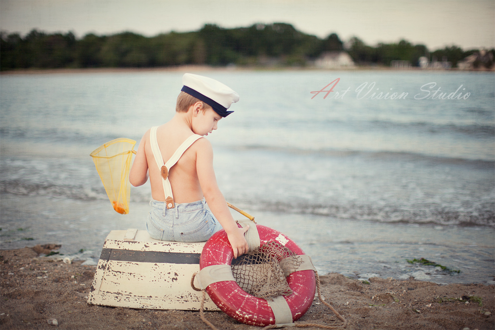 Little sailor themed photography for a boy - Creative kids photographer