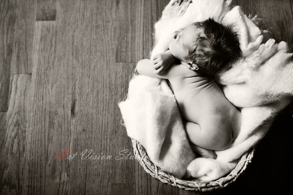 Stamford, CT Newborn in a basket photo